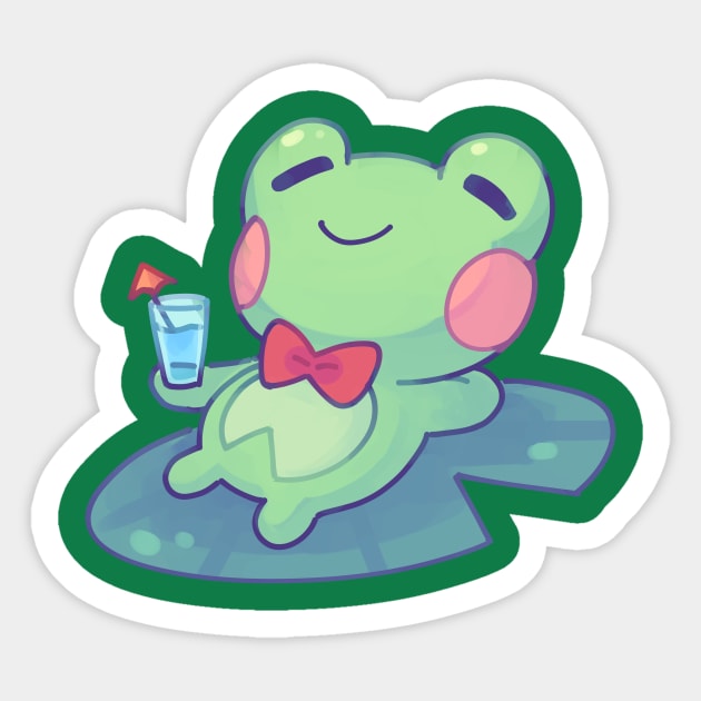 Frog Butler Chill Sticker by Lollitree